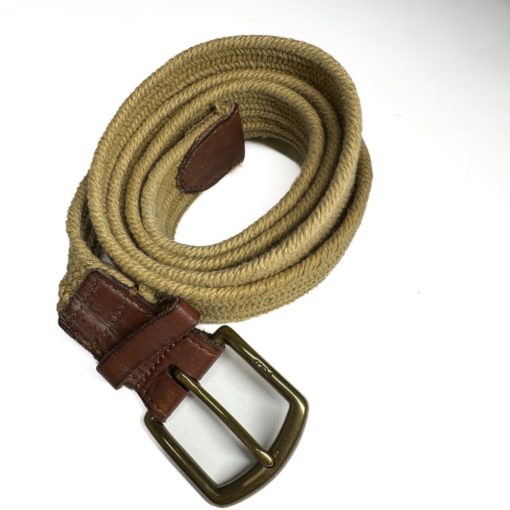 Polo | Vintage Men's Tan and Brown Rope Belt